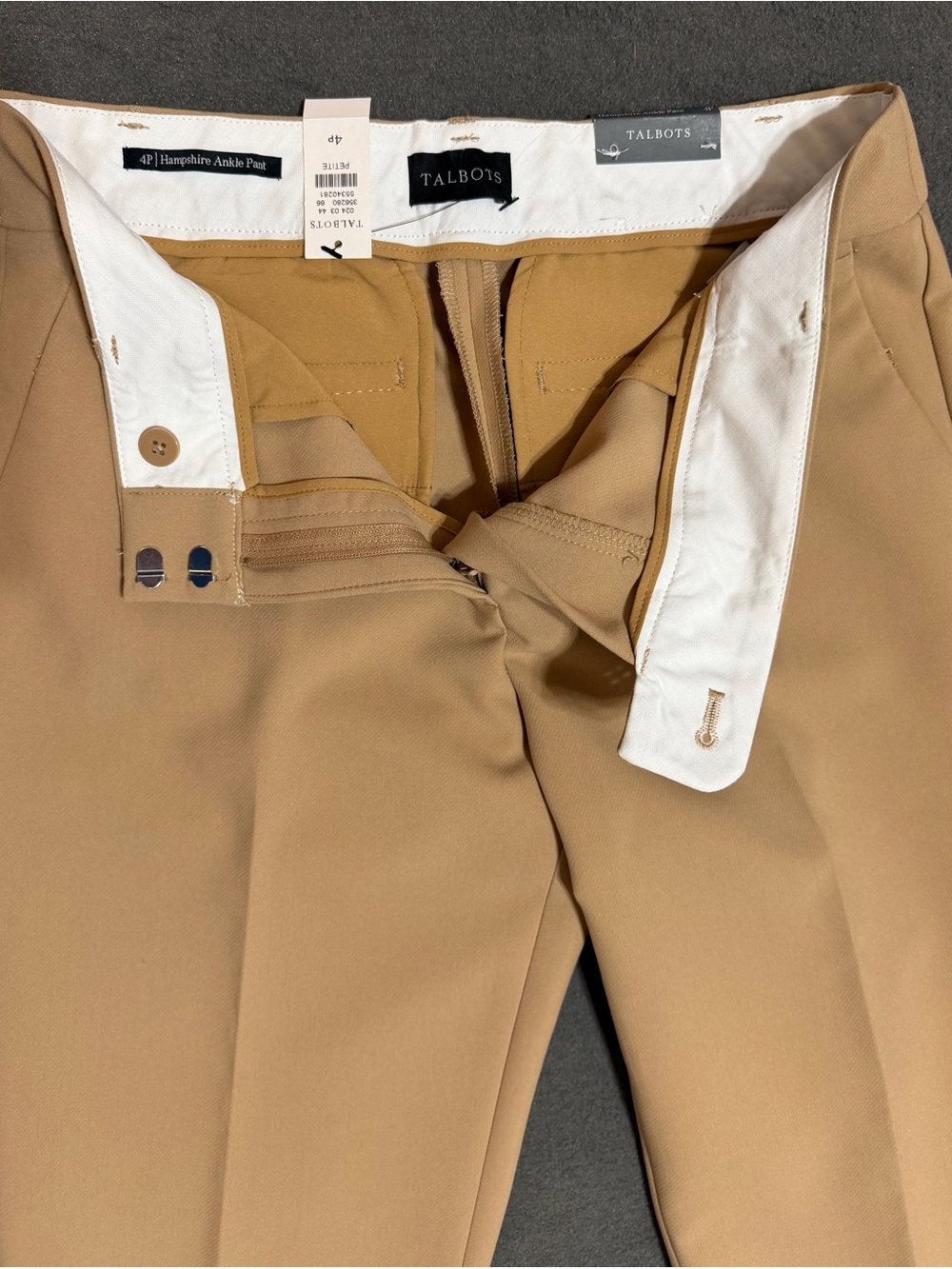 Talbots Womens Hampshire Ankle Pants Tan Stretch Mid Rise Career Sz 4 NWT - Picture 8 of 16
